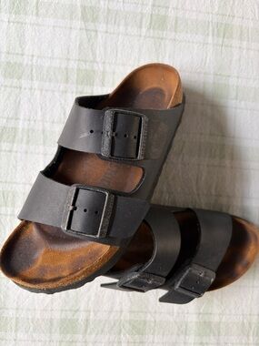 Birkenstock Black Arizona Two-Strap Sandals